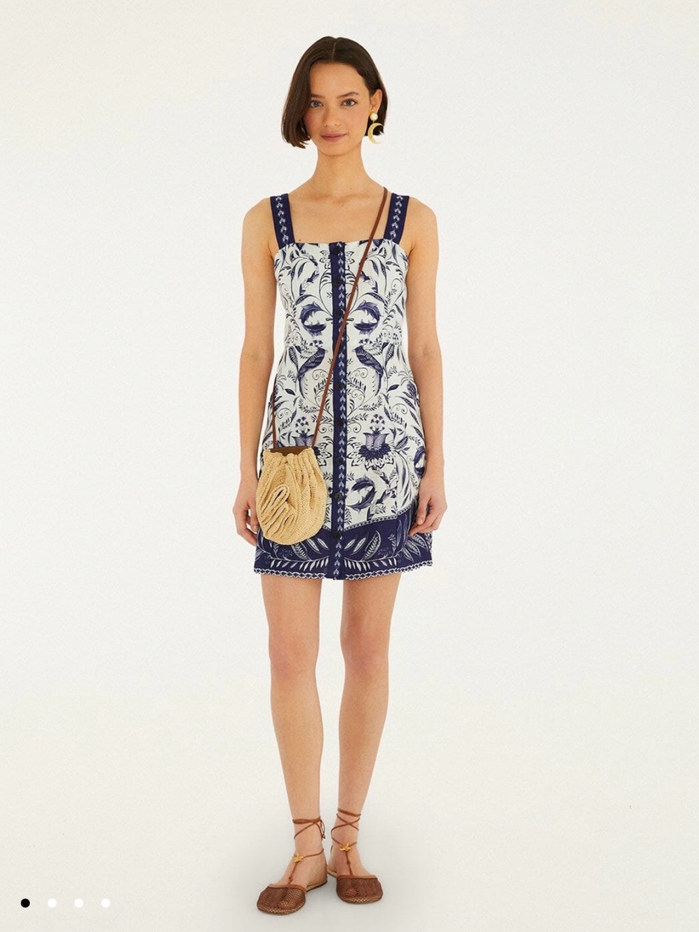 Farm Rio Off-White Nina Mini Dress, Size XL, NWT